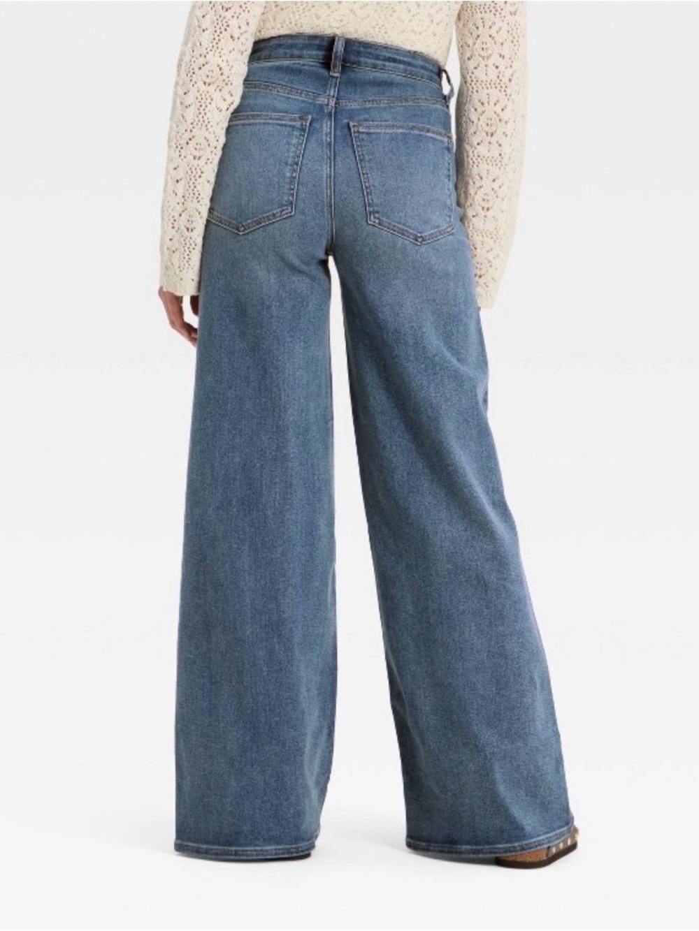 High-Rise Wide-Leg Women’s Jeans - Blue Denim - Picture 2 of 2